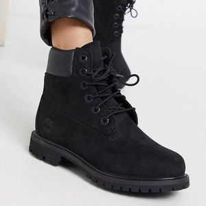 Timberland Black Nubuck Lace-Up Women's Boots